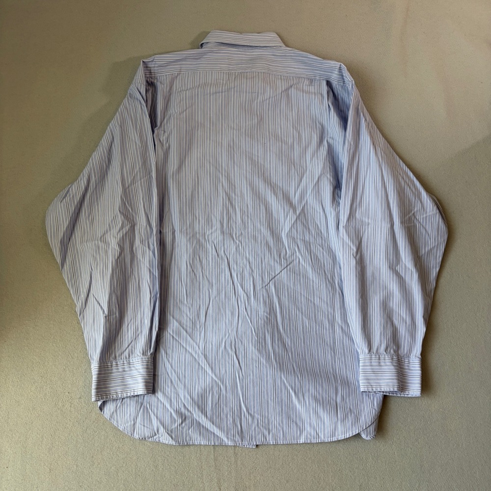 Polo Ralph Lauren Mens Philip Striped Button Down Shirt Blue White 17.5 34/35 - Picture 2 of 5